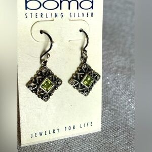 Earrings dangling sterling peridot